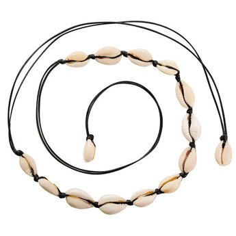 CHOKER naszyjnik DŁUGI wiązany MUSZLE muszelki