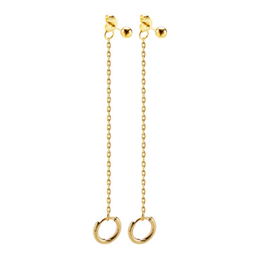 KOLCZYKI wiszące STAL SZLACHETNA POZŁACANA koło