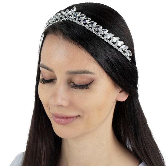 Ozdoba ŚLUBNA korona TIARA DIADEM KRYSZTAŁ AAA