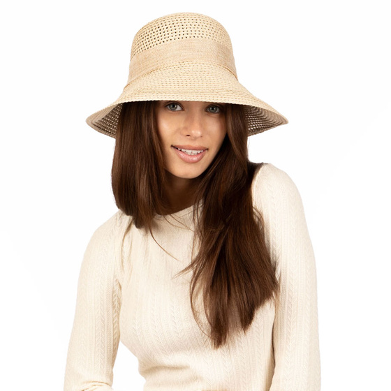 KAPELUSZ DAMSKI Alessio słomkowy boho lato plaża słomiany KOKARDA