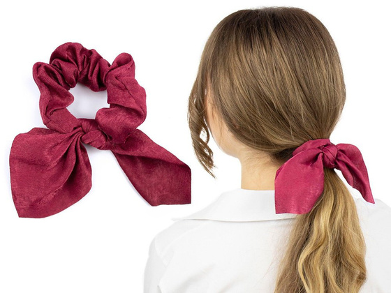 GUMKA DO WŁOSÓW bordowa APASZKA scrunchies FROTKA