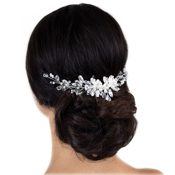OZDOBA do włosów ŚLUBNA grzebyk PEREŁKI cyrkonie