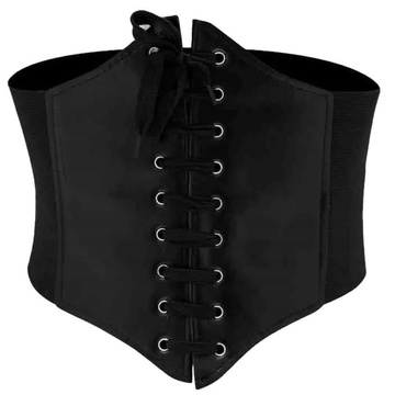 PASEK pas szeroki GORSET czarny GUMOWY SZNUROWANY rozmiar L