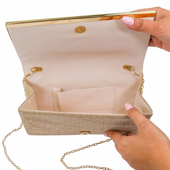 Torebka WIECZOROWA błyszcząca KOPERTÓWKA mała ELEGANCKA wizytowa