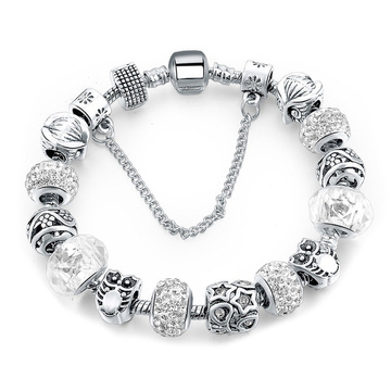 Bransoletka DAMSKA charms srebrna MODUŁOWA