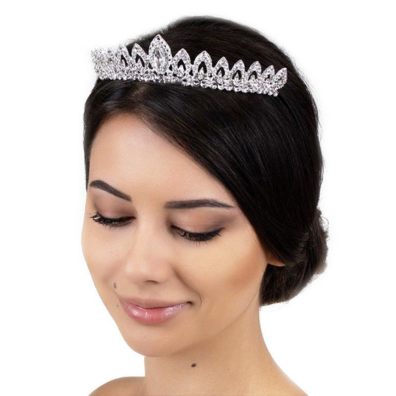 OZDOBA ŚLUBNA do włosów KORONA diadem CYRKONIE