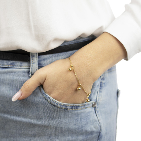 Bransoletka kółka STAL SZLACHETNA POZŁACANA