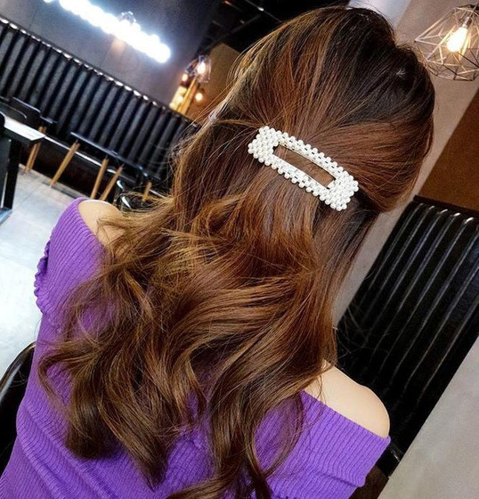 SPINKA DO WŁOSÓW perełki PERŁY prostokątna SREBRNA