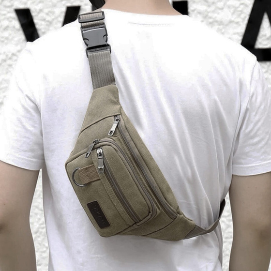 Alessio NERKA Torebka saszetka BIODRÓWKA męska POJEMNA z paskiem