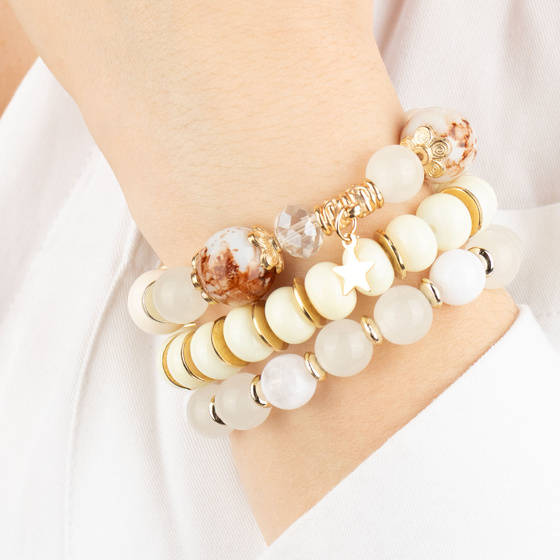 ZESTAW BRANSOLETEK koraliki chwost gwiazdka KOMPLET 3 SZTUKI