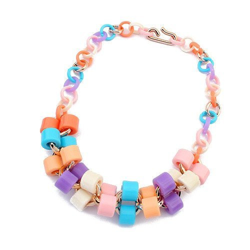 NASZYJNIK kolia WIELOKOLOROWY koraliki