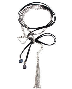 Choker z kamykami srebrny