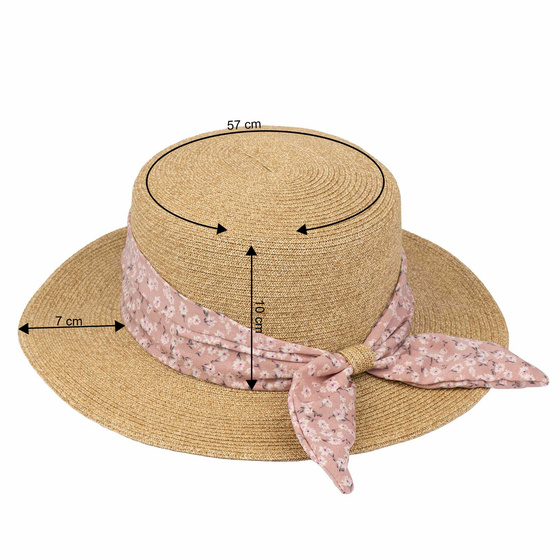 KAPELUSZ DAMSKI Alessio słomkowy boho lato plaża KOKARDA słomiany