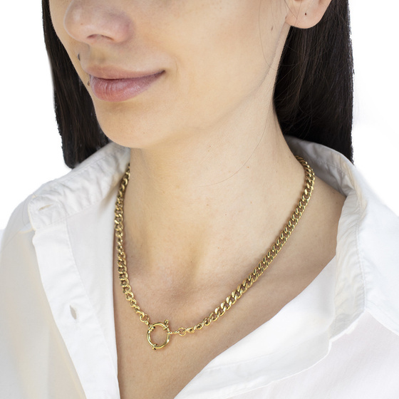 Naszyjnik damski STAL SZLACHETNA POZŁACANA