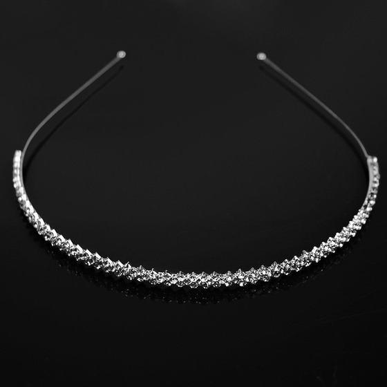 OPASKA DO WŁOSÓW damska ślubna CYRKONIE wąska SREBRNA ślub elegancka