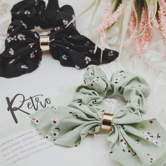 GUMKA do włosów FROTKA apaszka SCRUNCHIES miętowa