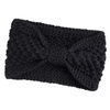 OPASKA DO WŁOSÓW czarna ZIMOWA gruba SZEROKA na głowę kokarda