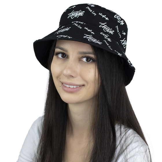 BUCKET HAT czapka dwustronna napis KAPELUSZ rybacki