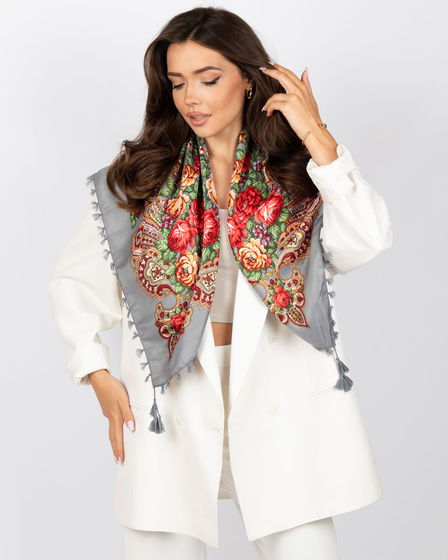 CHUSTA Ludowa Alessio GÓRALSKA Folk KWIATY DUŻA