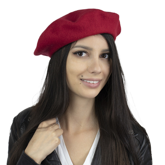 BERET damski FRANCUSKI wełniany ELEGANCKI