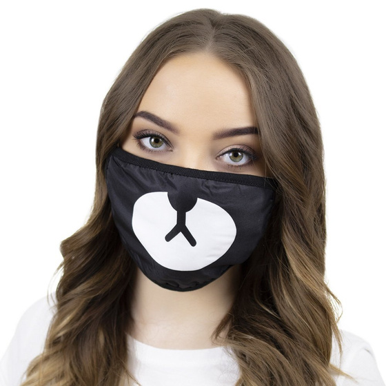 MASKA maseczka CZARNA wielorazowa MIŚ piesek