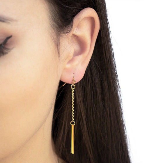 KOLCZYKI długie gold STAL SZLACHETNA POZŁACANA