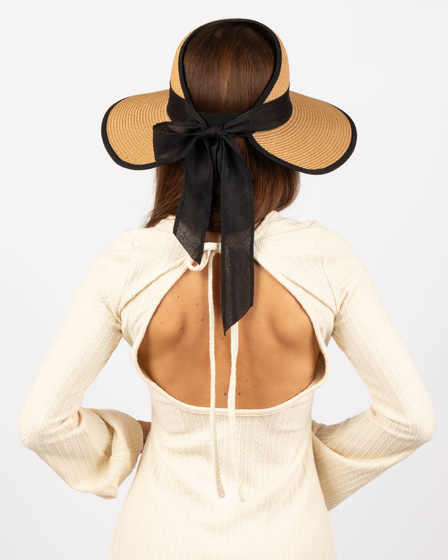 DASZEK KAPELUSZ DAMSKI Alessio słomkowy boho lato plaża KOKARDA NA KUCYK