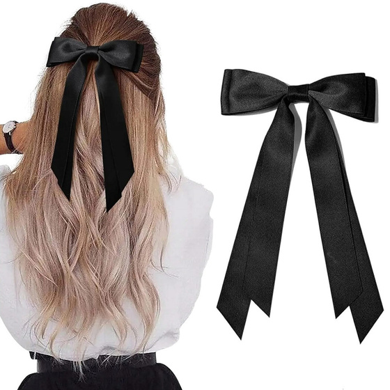 SPINKA DO WŁOSÓW kokarda wstążka długa cienka elegancka delikatna