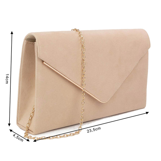 Alessio KOPERTÓWKA Zamszowa TOREBKA damska wizytowa WIECZOROWA