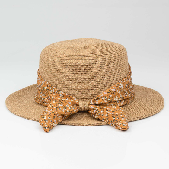 KAPELUSZ DAMSKI Alessio słomkowy boho lato plaża KOKARDA słomiany