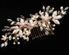 Ozdoba ślubna do włosów GRZEBYK ŚLUB KRYSZTAŁKI KWIATY