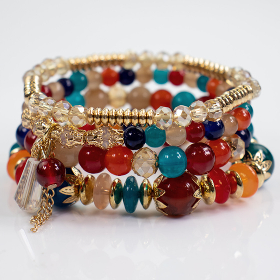 ZESTAW BRANSOLETEK elegancki koraliki KRYSZTAŁKI