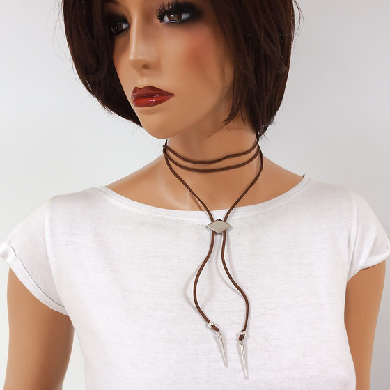 Choker przystrojenie brązowy