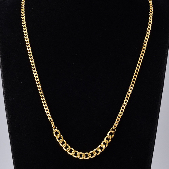 NASZYJNIK pancerka STAL SZLACHETNA POZŁACANA