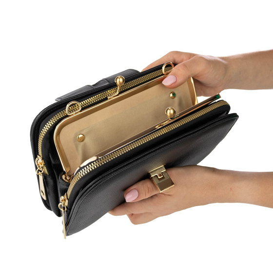 Alessio TOREBKA Damska KUFEREK Pojemna PORTFEL KOPERTÓWKA 2W1