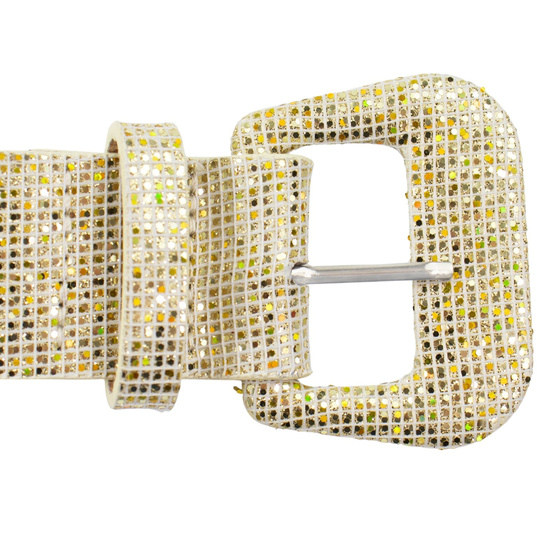 DAMSKI pasek do spodni KLAMRA klasyczny brokatowy