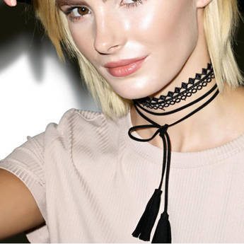 Choker NASZYJNIK wiązany długi