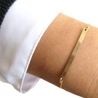 Bransoletka STAL SZLACHETNA POZŁACANA blaszka