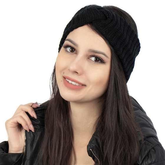 OPASKA DO WŁOSÓW na uszy GRUBA na głowę ciepła zimowa SZEROKA węzeł