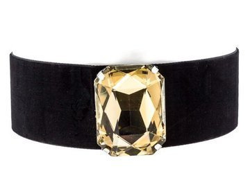 Choker NASZYJNIK aksamitny złoty