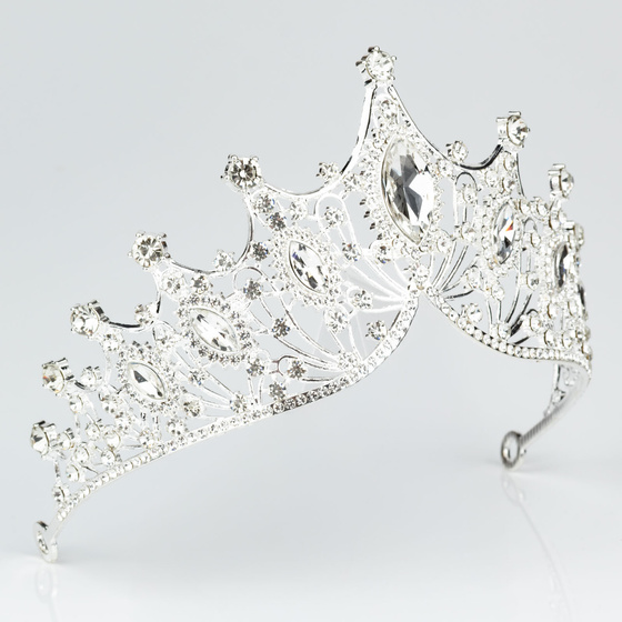 DIADEM Korona Tiara MISS GLOW ŚLUBNY ZŁOTY cyrkonie KRYSZTAŁY