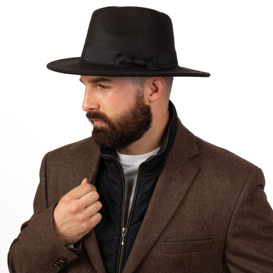 Kapelusz KLASYCZNY panama damski kokardka FILCOWY