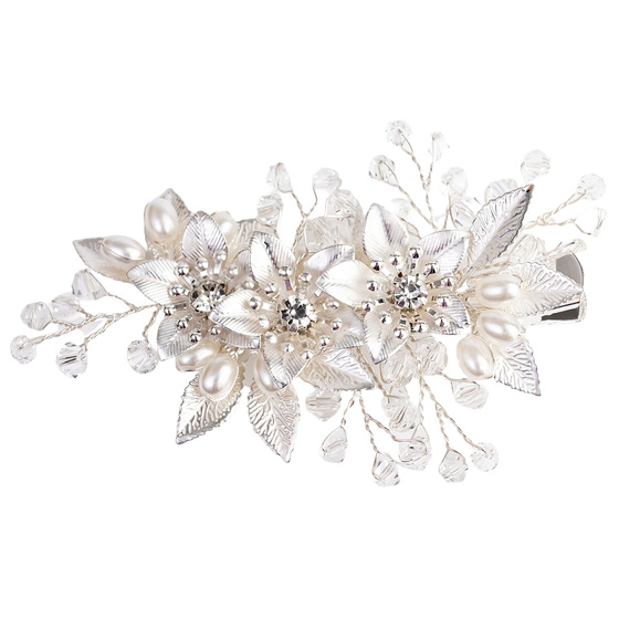 Ozdoba ślubna do włosów GRZEBYK ŚLUB KRYSZTAŁKI KWIATY