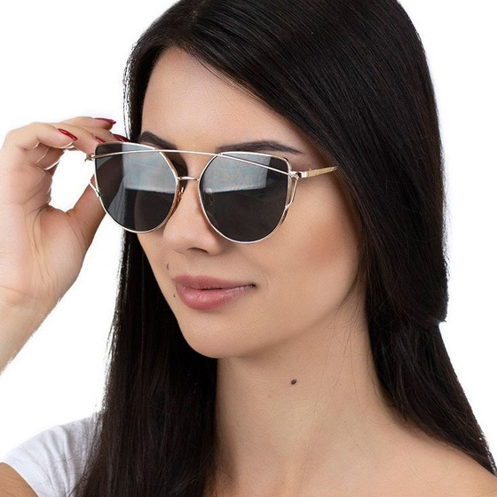 OKULARY PRZECIWSŁONECZNE damskie LUSTRZANKI czarne