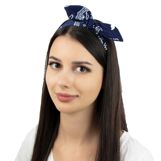 OPASKA do włosów PIN UP kokarda BANDAMKA na gumce na głowę