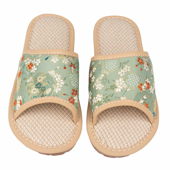 KAPCIE damskie Alessio domowe KWIATY Lekkie Miękkie FOLK r. 36-37