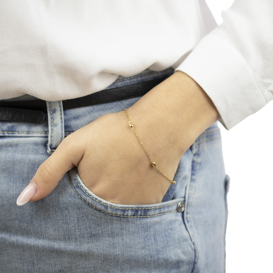 Bransoletka STAL SZLACHETNA POZŁACANA delikatna