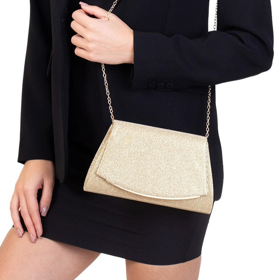 Torebka KOPERTÓWKA WIECZOROWA ŁAŃCUSZEK elegancka WIZYTOWA
