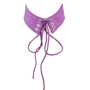 CHOKER NASZYJNIK sznurowany FIOLETOWY szeroki
