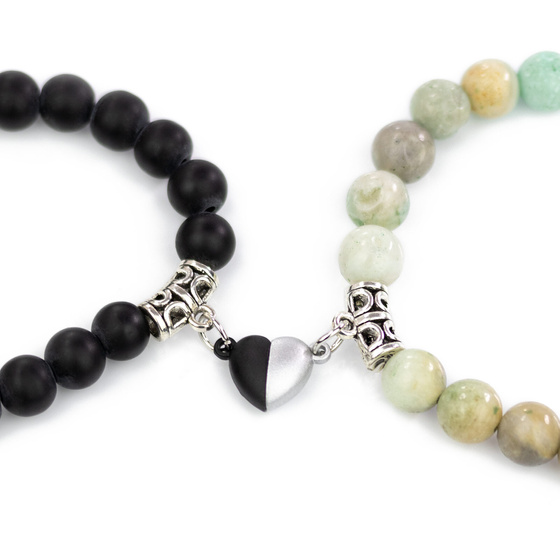 BRANSOLETKA PRZYJAŹNI dla par serduszko na magnes na gumce SERCE 2 SZTUKI